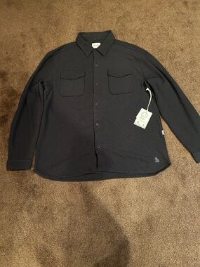 Kuwalla Tee Charcoal Thermal Button Up Shirt XXL Long Sleeve NWT